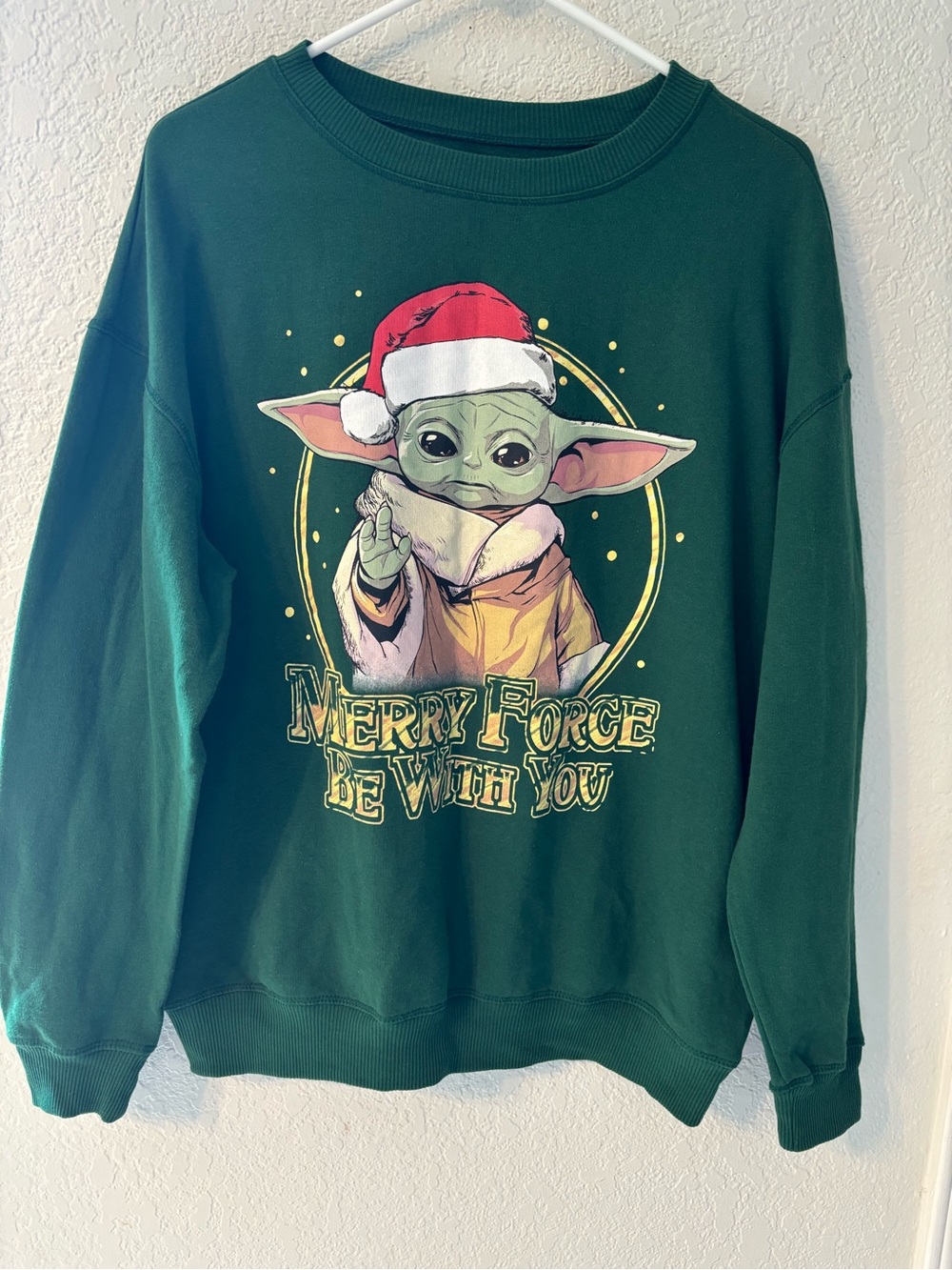 Star Wars Green Holiday Sweatshirt with Festive Character Graphic